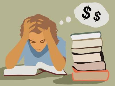 Student Studying while worrying about $