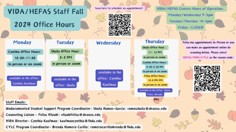 fall staff schedule