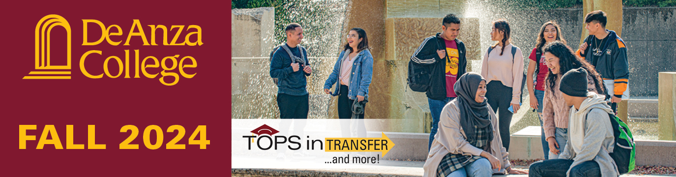 De Anza College Spring 2024 | Tops in Transfer and more! | students standing in front of mural with arms extended